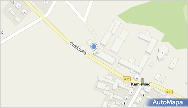 Kamieniec, Grodziska, 8d, mapa Kamieniec