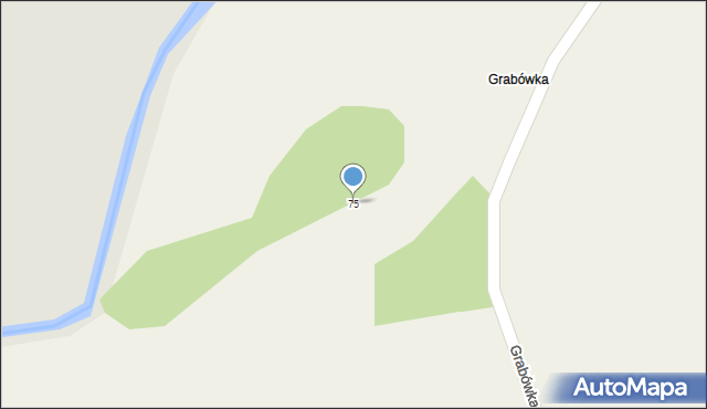 Kamienna, Grabówka, 75, mapa Kamienna