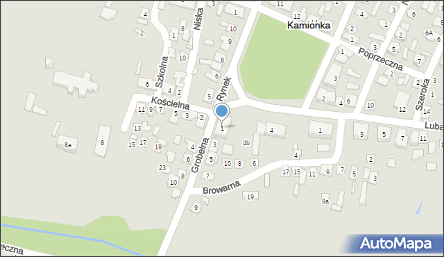 Kamionka, Grobelna, 1, mapa Kamionka