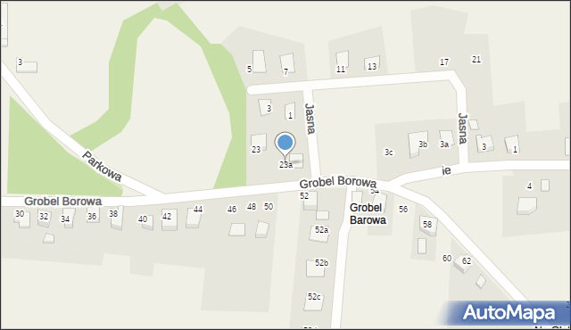 Kaniów, Grobel Borowa, 23a, mapa Kaniów