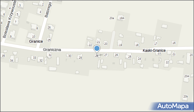 Kaski, Graniczna, 28, mapa Kaski