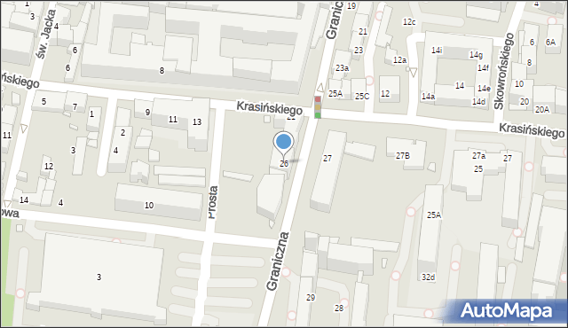 Katowice, Graniczna, 26, mapa Katowic