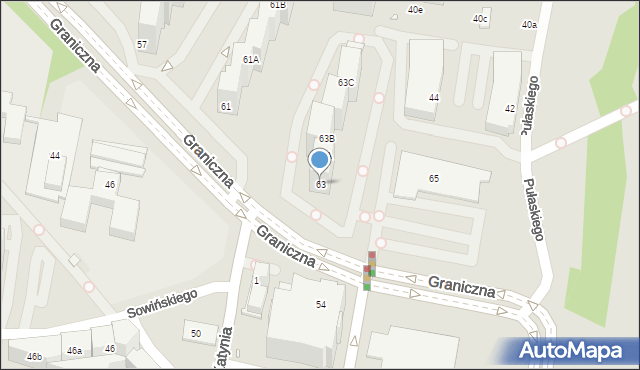 Katowice, Graniczna, 63, mapa Katowic