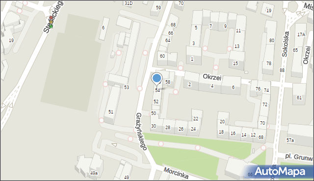 Katowice, Grażyńskiego Michała, 54, mapa Katowic