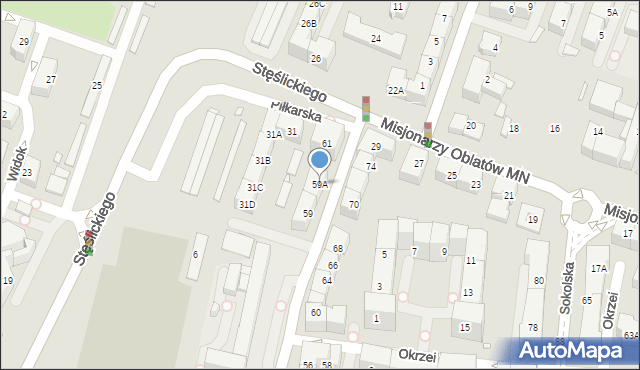 Katowice, Grażyńskiego Michała, 59A, mapa Katowic