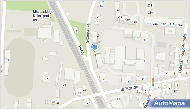 Katowice, Grzegorzka Józefa, 6, mapa Katowic