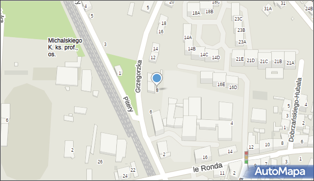 Katowice, Grzegorzka Józefa, 8, mapa Katowic