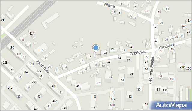 Katowice, Grodowa, 11, mapa Katowic