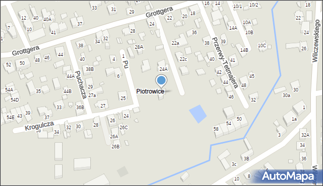 Katowice, Grottgera Artura, 24B, mapa Katowic