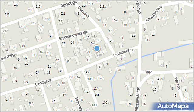 Katowice, Grottgera Artura, 7, mapa Katowic