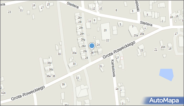 Katowice, Grota-Roweckiego Stefana, gen., 26, mapa Katowic