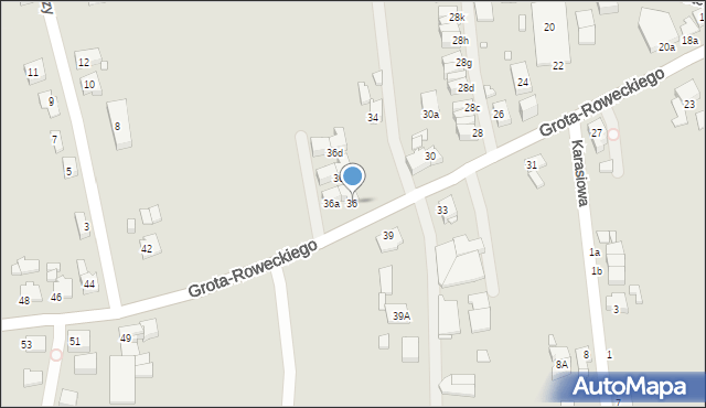 Katowice, Grota-Roweckiego Stefana, gen., 36, mapa Katowic