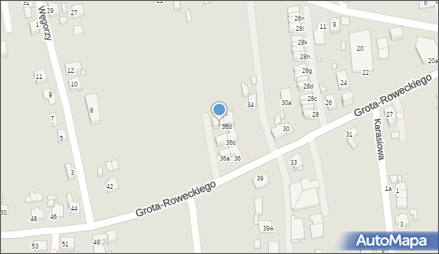Katowice, Grota-Roweckiego Stefana, gen., 36e, mapa Katowic