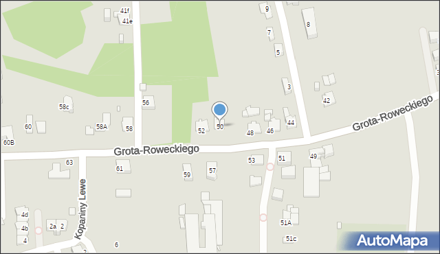 Katowice, Grota-Roweckiego Stefana, gen., 50, mapa Katowic