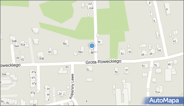 Katowice, Grota-Roweckiego Stefana, gen., 58, mapa Katowic