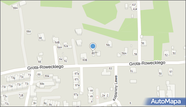 Katowice, Grota-Roweckiego Stefana, gen., 60, mapa Katowic