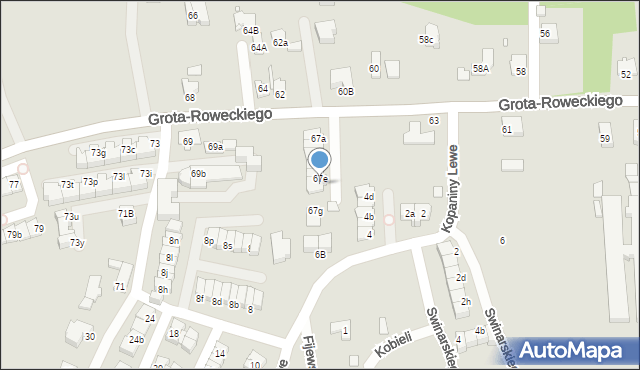 Katowice, Grota-Roweckiego Stefana, gen., 67f, mapa Katowic