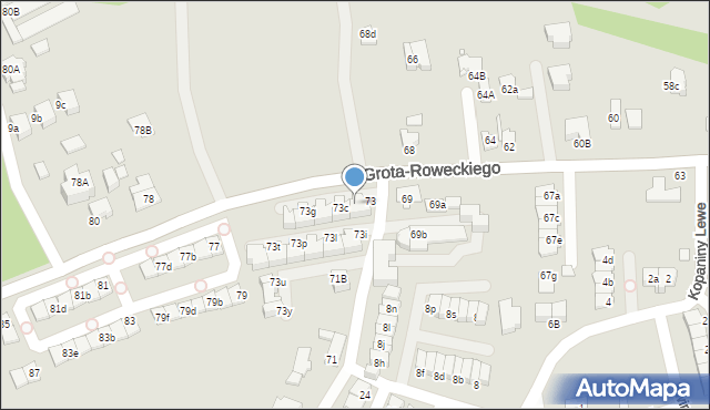 Katowice, Grota-Roweckiego Stefana, gen., 73a, mapa Katowic