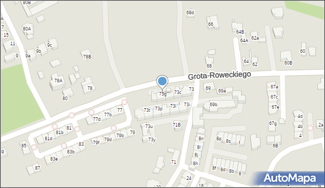 Katowice, Grota-Roweckiego Stefana, gen., 73g, mapa Katowic