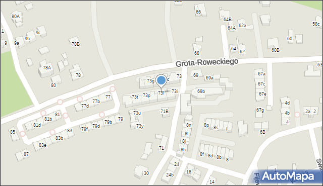 Katowice, Grota-Roweckiego Stefana, gen., 73l, mapa Katowic