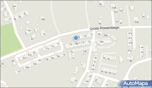 Katowice, Grota-Roweckiego Stefana, gen., 73p, mapa Katowic