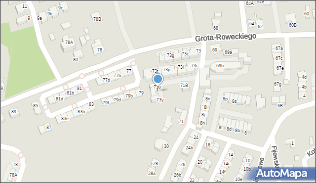 Katowice, Grota-Roweckiego Stefana, gen., 73w, mapa Katowic