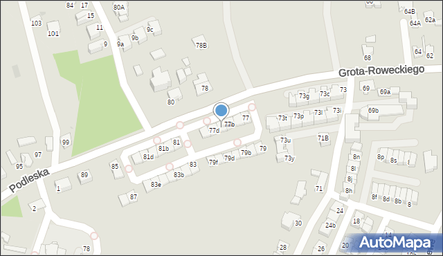 Katowice, Grota-Roweckiego Stefana, gen., 77c, mapa Katowic