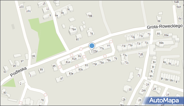 Katowice, Grota-Roweckiego Stefana, gen., 77e, mapa Katowic