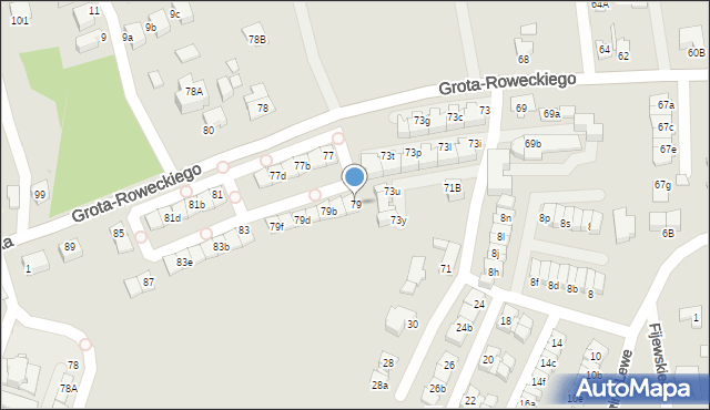 Katowice, Grota-Roweckiego Stefana, gen., 79, mapa Katowic