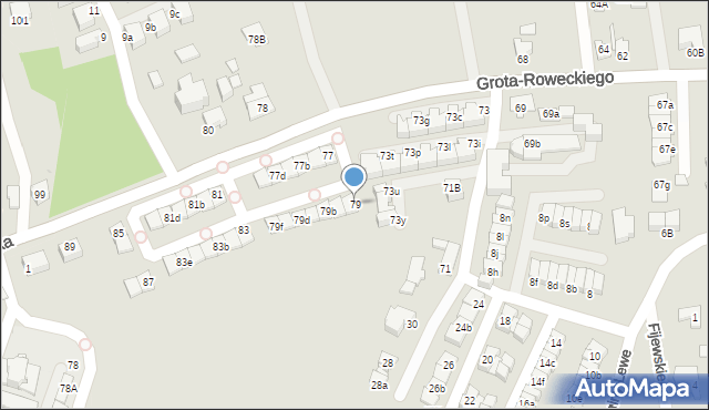 Katowice, Grota-Roweckiego Stefana, gen., 79, mapa Katowic