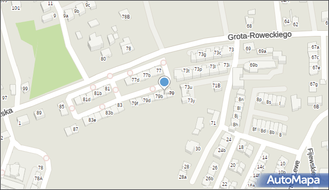 Katowice, Grota-Roweckiego Stefana, gen., 79a, mapa Katowic