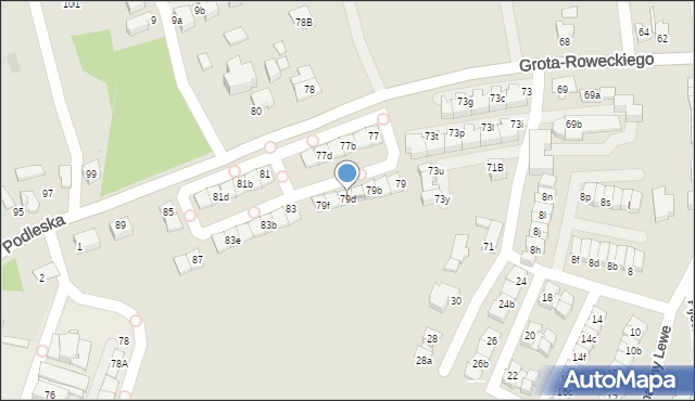 Katowice, Grota-Roweckiego Stefana, gen., 79d, mapa Katowic