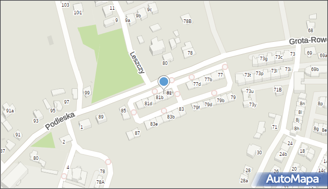 Katowice, Grota-Roweckiego Stefana, gen., 81a, mapa Katowic