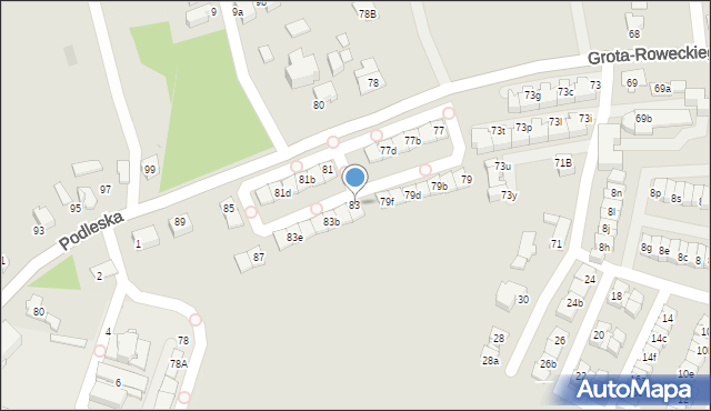 Katowice, Grota-Roweckiego Stefana, gen., 83, mapa Katowic