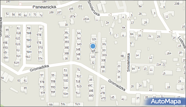 Katowice, Gromadzka, 32E, mapa Katowic