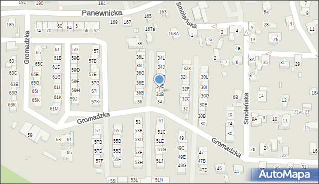 Katowice, Gromadzka, 34C, mapa Katowic