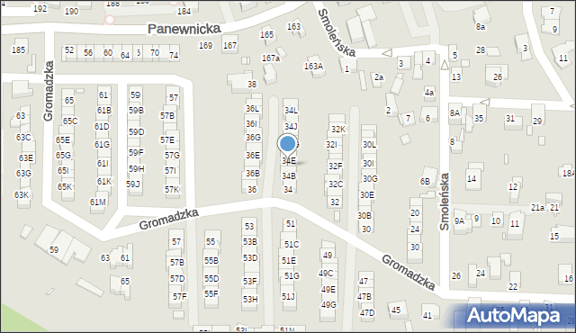 Katowice, Gromadzka, 34D, mapa Katowic