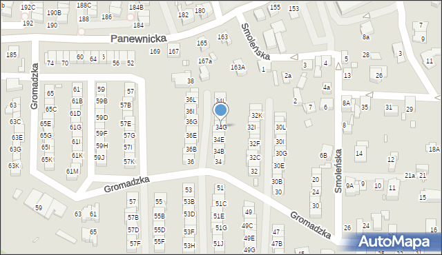 Katowice, Gromadzka, 34G, mapa Katowic