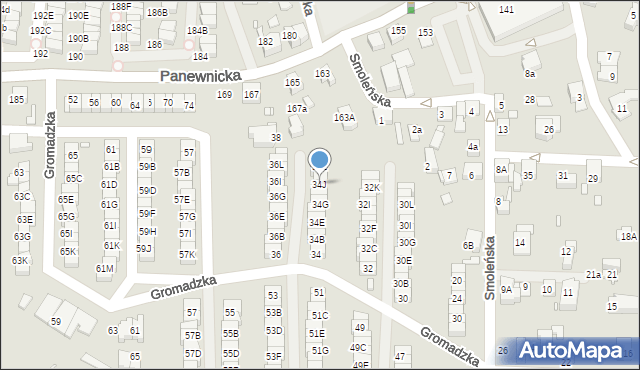 Katowice, Gromadzka, 34J, mapa Katowic