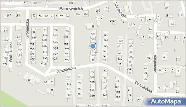 Katowice, Gromadzka, 36C, mapa Katowic