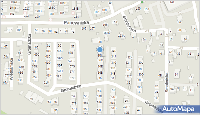 Katowice, Gromadzka, 36H, mapa Katowic