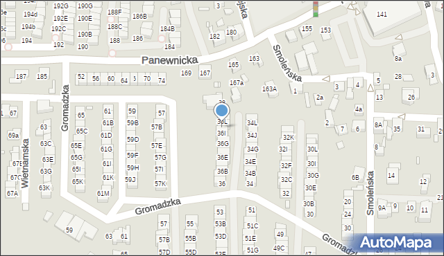 Katowice, Gromadzka, 36J, mapa Katowic