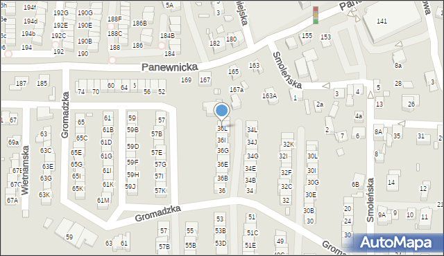 Katowice, Gromadzka, 36L, mapa Katowic