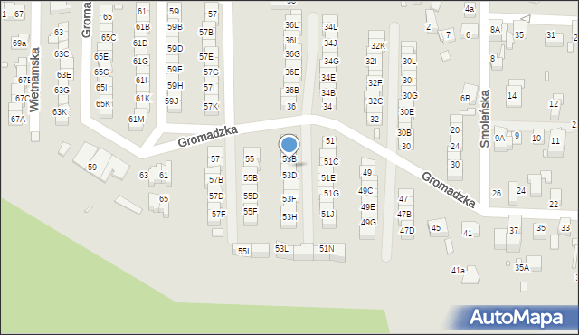 Katowice, Gromadzka, 53C, mapa Katowic