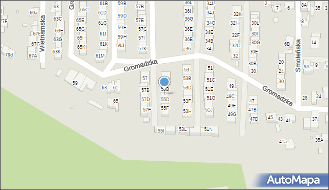 Katowice, Gromadzka, 55C, mapa Katowic