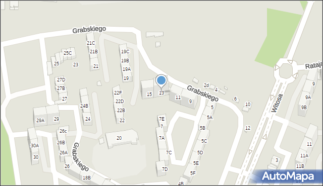 Katowice, Grabskiego Władysława, 13, mapa Katowic