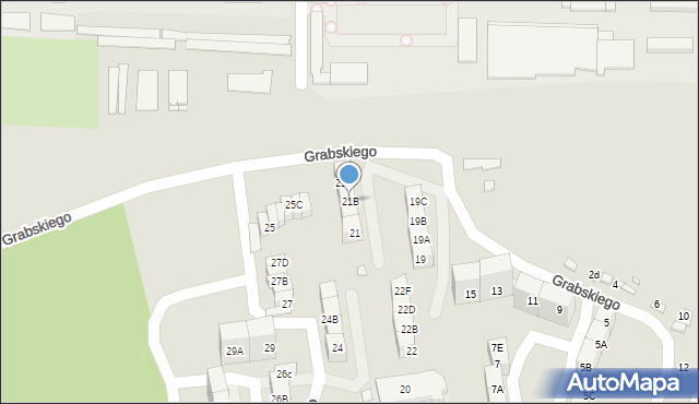 Katowice, Grabskiego Władysława, 21B, mapa Katowic