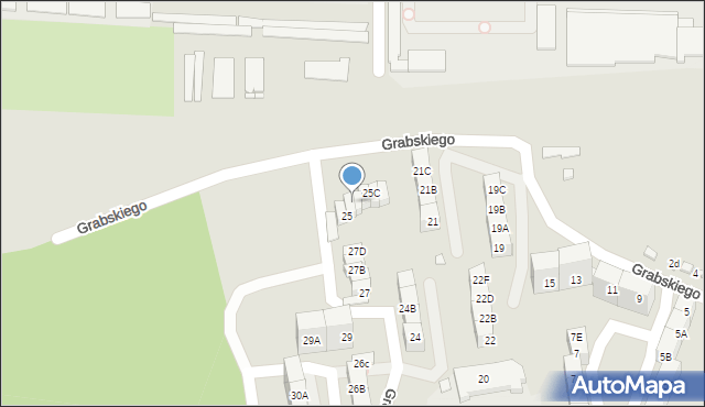 Katowice, Grabskiego Władysława, 25A, mapa Katowic