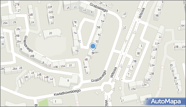 Katowice, Grabskiego Władysława, 5F, mapa Katowic