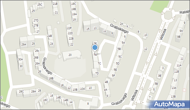 Katowice, Grabskiego Władysława, 7A, mapa Katowic